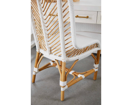 Essentials Woven Laguna Dining Chair, Set of 2 - White Synthetic Peel White Speckle