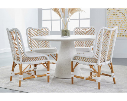 Essentials Woven Laguna Dining Chair, Set of 2 - White Synthetic Peel White Speckle