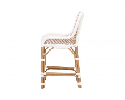 Essentials Woven Laguna Counter Stool - White Synthetic Peel White Speckle