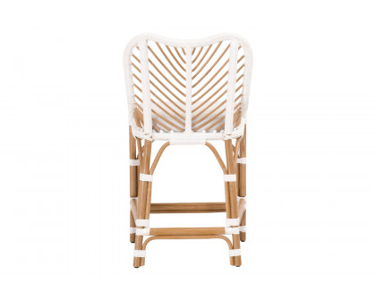 Essentials Woven Laguna Counter Stool - White Synthetic Peel White Speckle