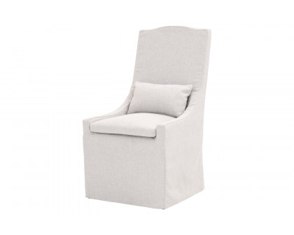 Essentials - Woven Adele Outdoor Slipcover Dining Chair in Blanca