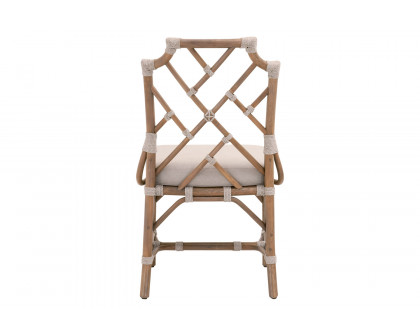 Essentials - Woven Bayview Dining Chair, Set of 2 in Old Gray Rattan