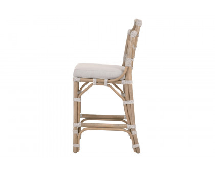 Essentials - Woven Bayview Counter Stool in Old Gray Rattan Pumice White Taupe