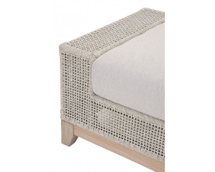 Essentials - Woven Tropez Outdoor Ottoman in Natural Gray