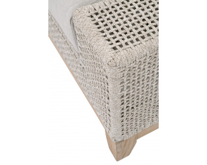 Essentials - Woven Tropez Outdoor Ottoman in Natural Gray