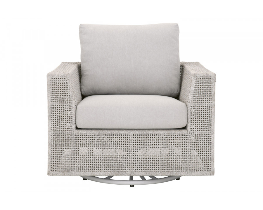 Essentials - Woven Tropez Outdoor Swivel Rocker Sofa Chair in Taupe