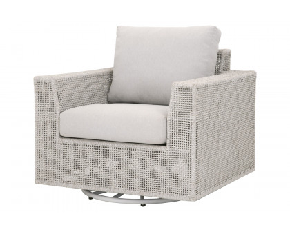 Essentials - Woven Tropez Outdoor Swivel Rocker Sofa Chair in Taupe