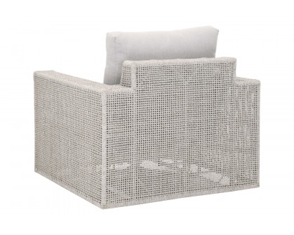 Essentials - Woven Tropez Outdoor Swivel Rocker Sofa Chair in Taupe