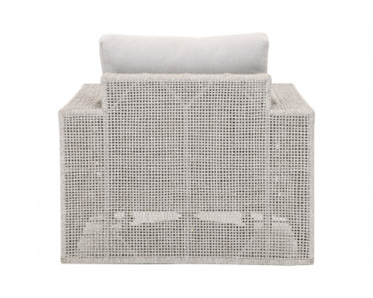 Essentials - Woven Tropez Outdoor Swivel Rocker Sofa Chair in Taupe