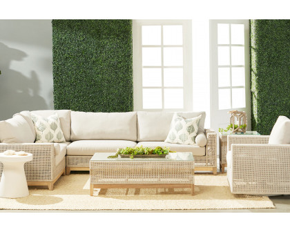 Essentials - Woven Tropez Outdoor Modular Corner Sofa in Taupe