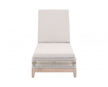 Essentials - Woven Tapestry Outdoor Chaise Lounge in Taupe