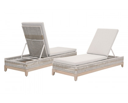 Essentials - Woven Tapestry Outdoor Chaise Lounge in Taupe