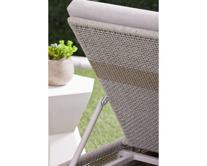 Essentials - Woven Tapestry Outdoor Chaise Lounge in Taupe