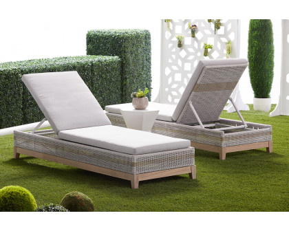 Essentials - Woven Tapestry Outdoor Chaise Lounge in Taupe