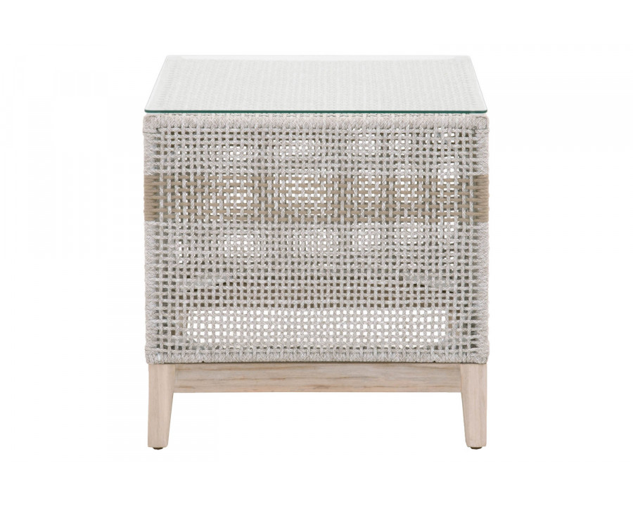 Essentials Woven Tapestry Outdoor End Table - Taupe