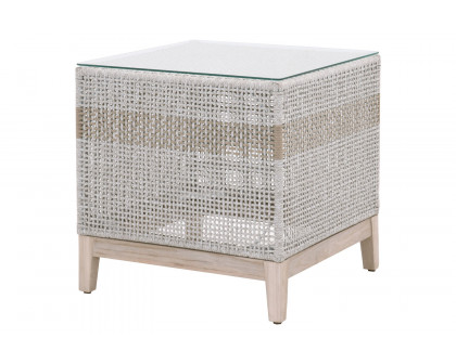 Essentials Woven Tapestry Outdoor End Table - Taupe