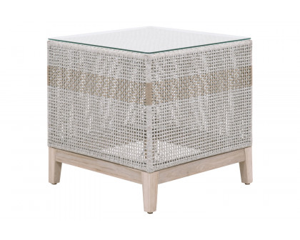 Essentials Woven Tapestry Outdoor End Table - Taupe