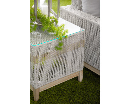 Essentials Woven Tapestry Outdoor End Table - Taupe