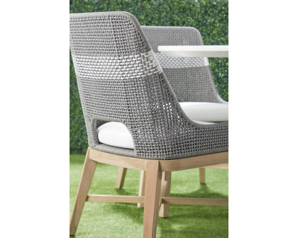 Essentials Woven Tapestry Outdoor Dining Chair, Set of 2 - Dove Flat Rope