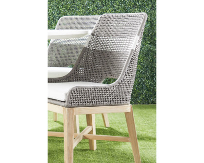 Essentials Woven Tapestry Outdoor Dining Chair, Set of 2 - Dove Flat Rope