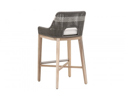 Essentials Woven Tapestry Outdoor Barstool - Dove Flat Rope