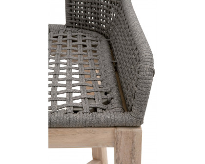 Essentials Woven Tapestry Outdoor Barstool - Dove Flat Rope