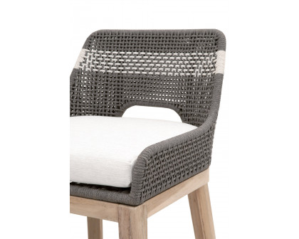 Essentials Woven Tapestry Outdoor Barstool - Dove Flat Rope