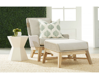 Essentials - Woven Tapestry Outdoor Club Chair in Taupe