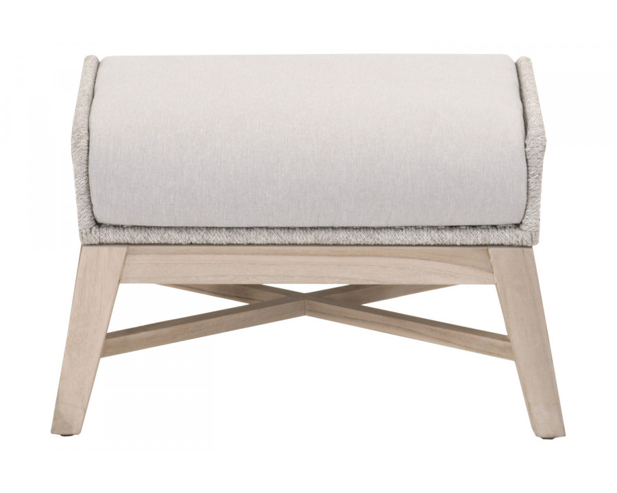 Essentials - Woven Tapestry Outdoor Footstool in Taupe