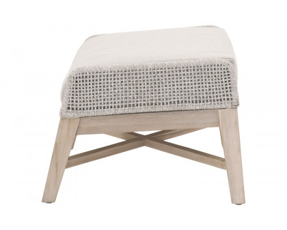 Essentials - Woven Tapestry Outdoor Footstool in Taupe