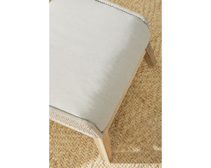 Essentials - Woven Tapestry Outdoor Footstool in Taupe