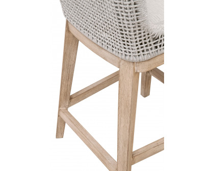 Essentials Woven Mesh Counter Stool - White Speckle Natural Gray