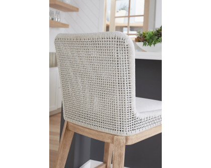 Essentials Woven Mesh Counter Stool - White Speckle Natural Gray