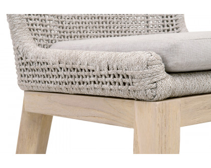 Essentials Woven Mesh Outdoor Counter Stool - Taupe White Gray Teak