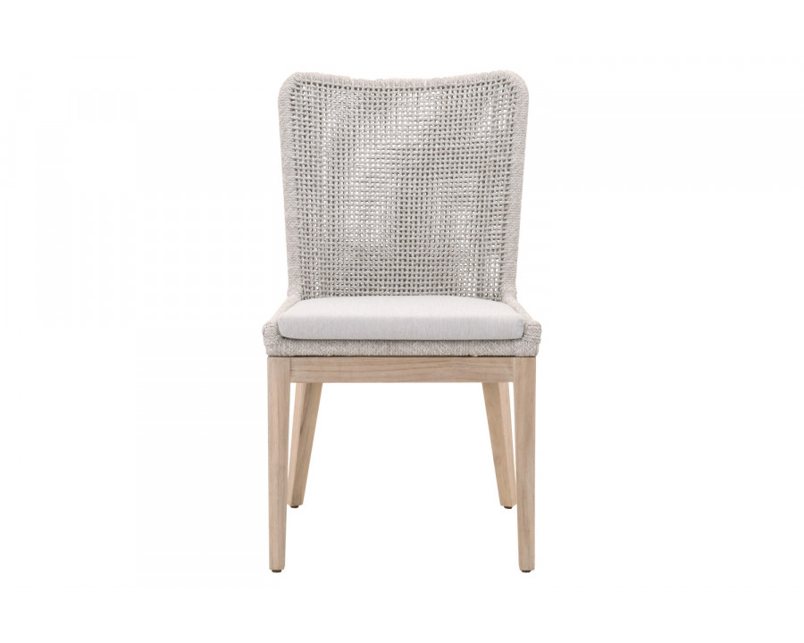 Essentials Woven Mesh Outdoor Dining Chair, Set of 2 - Taupe Flat Rope