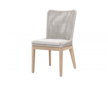 Essentials Woven Mesh Outdoor Dining Chair, Set of 2 - Taupe Flat Rope