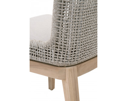 Essentials Woven Mesh Outdoor Dining Chair, Set of 2 - Taupe Flat Rope