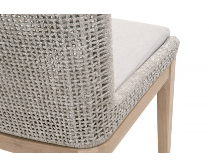 Essentials Woven Mesh Outdoor Dining Chair, Set of 2 - Taupe Flat Rope