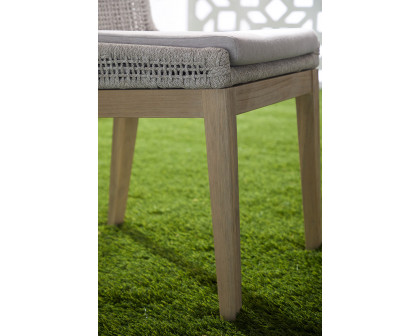 Essentials Woven Mesh Outdoor Dining Chair, Set of 2 - Taupe Flat Rope