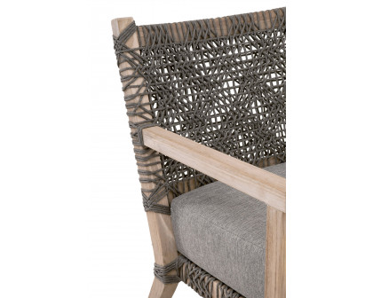 Essentials - Woven Costa Outdoor Club Chair in Dove Flat Rope