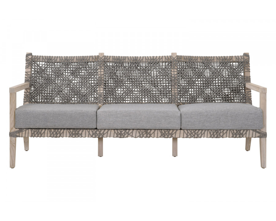 Essentials - Woven Costa Outdoor 77" Sofa in Dove Flat Rope