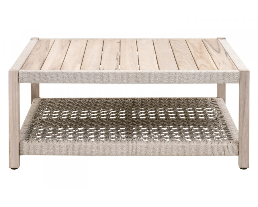 Essentials Woven Wrap Outdoor Square Coffee Table - Taupe