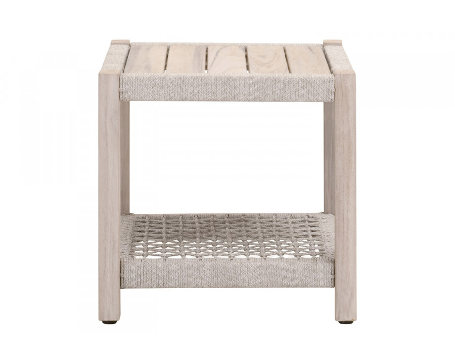 Essentials Woven Wrap Outdoor End Table - Taupe