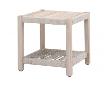 Essentials Woven Wrap Outdoor End Table - Taupe