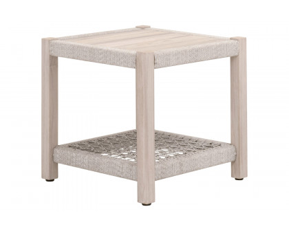 Essentials Woven Wrap Outdoor End Table - Taupe