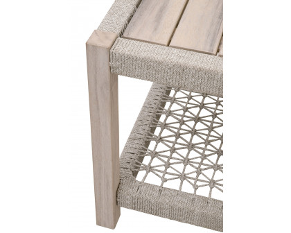 Essentials Woven Wrap Outdoor End Table - Taupe