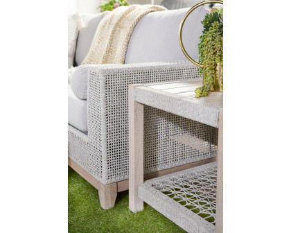 Essentials Woven Wrap Outdoor End Table - Taupe