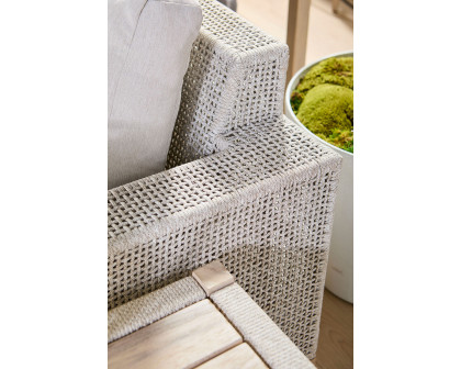 Essentials Woven Wrap Outdoor End Table - Taupe