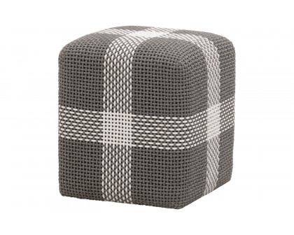 Essentials Woven Cross Accent Cube - Dove