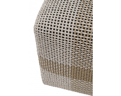 Essentials Woven Cross Accent Cube - Taupe